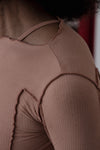 BASERANGE Long Sleeve T-Shirt TTML Collection Ribbed Cotton Portugal BAS-TTML-RB-WI23-MGH Rose Red